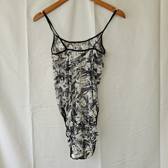 Marilyn Monroe Printed Vintage Mesh Black White Bodysuit Size Medium Women's - Picture 9 of 12